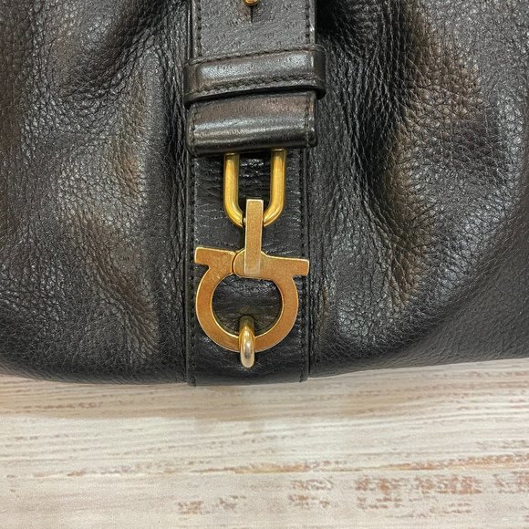 Authentic Salvatore Ferragamo Italian Leather Double Handle Glam Tote - Picture 4 of 13